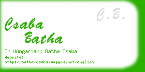 csaba batha business card